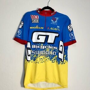 Vintage bike jersey De Marchi GT Shimano Rock Shox Men’s Cycling SZ M Made Italy